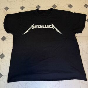 Metallica Logo Graphic T-Shirt Black Men's L Vintage Band Tee